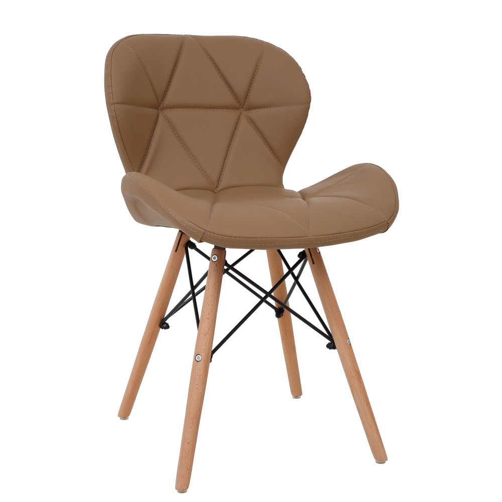 Scaun Eliza - cadru lemn - imitatie piele taupe Scaun Eliza - cadru lemn - imitatie piele taupe