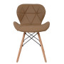 Scaun Eliza - cadru lemn - imitatie piele taupe Scaun Eliza - cadru lemn - imitatie piele taupe