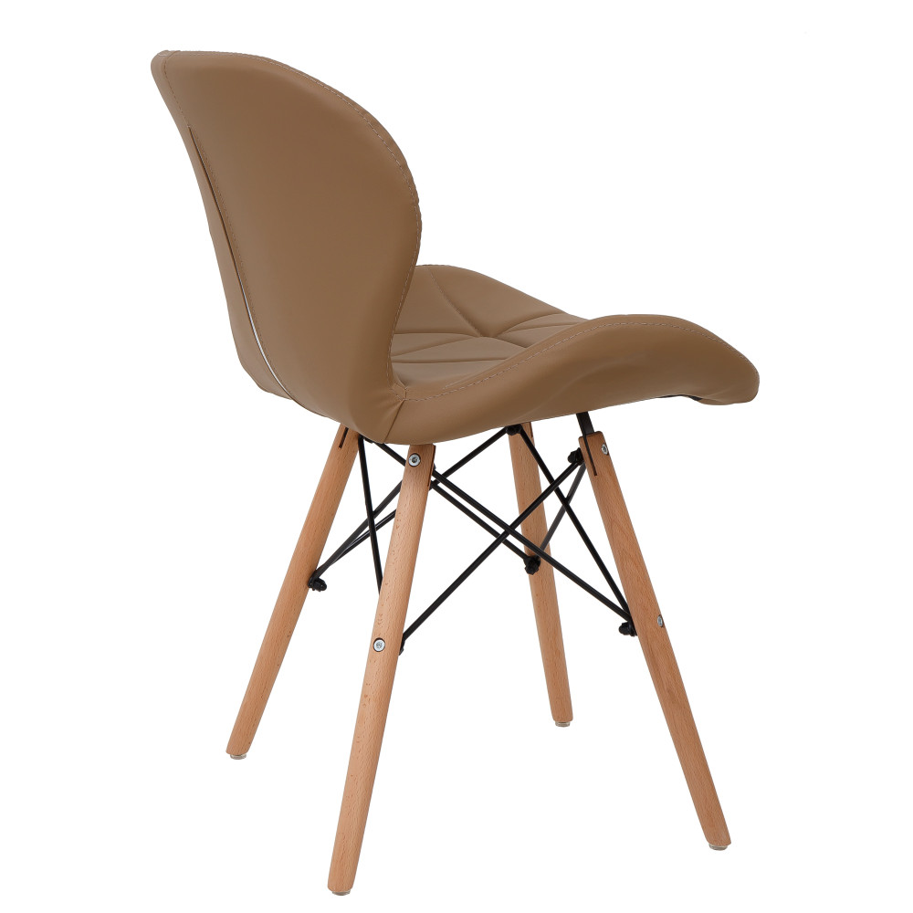 Scaun Eliza - cadru lemn - imitatie piele taupe Scaun Eliza - cadru lemn - imitatie piele taupe