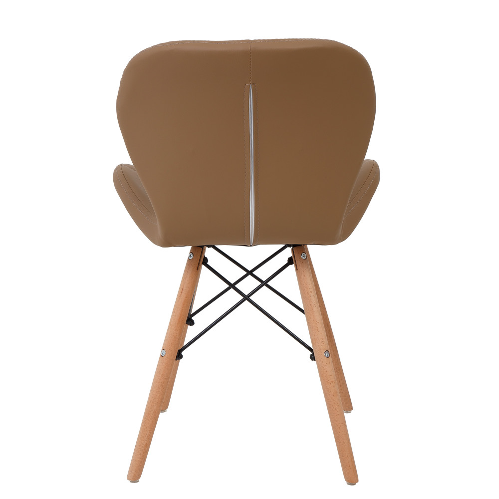 Scaun Eliza - cadru lemn - imitatie piele taupe Scaun Eliza - cadru lemn - imitatie piele taupe