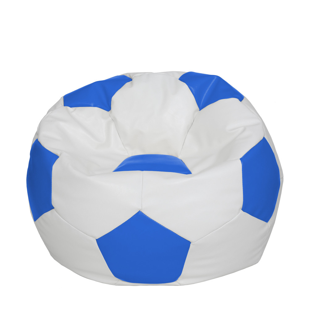 Fotoliu puf Extra Ball - imitatie piele - alb/albastru Fotoliu puf Extra Ball - imitatie piele - alb/albastru