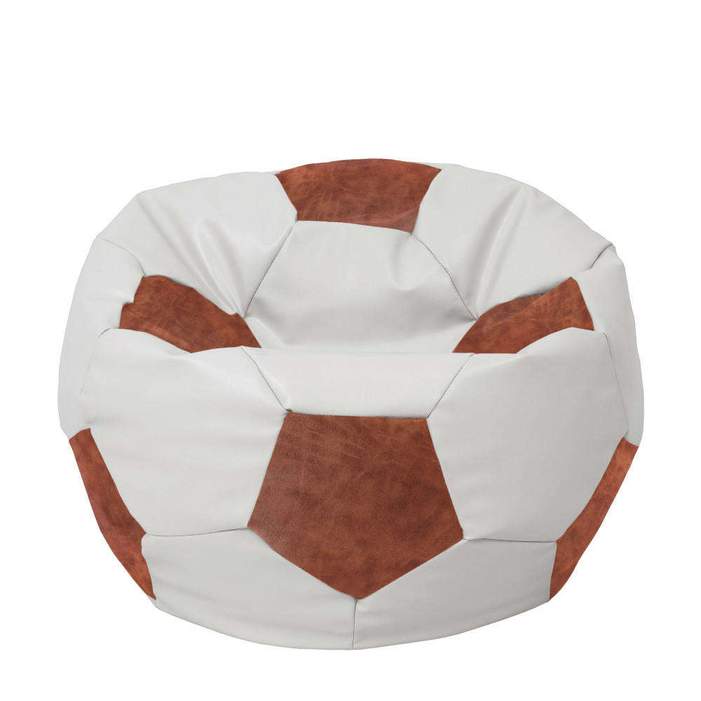 Fotoliu puf Extra Ball - imitatie piele - alb/coniac Fotoliu puf Extra Ball - imitatie piele - alb/coniac