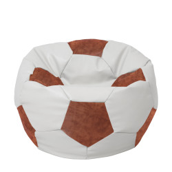 Fotoliu puf Extra Ball - imitatie piele - alb/coniac Fotoliu puf Extra Ball - imitatie piele - alb/coniac