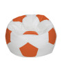 Fotoliu puf Extra Ball - imitatie piele - alb/portocaliu Fotoliu puf Extra Ball - imitatie piele - alb/portocaliu