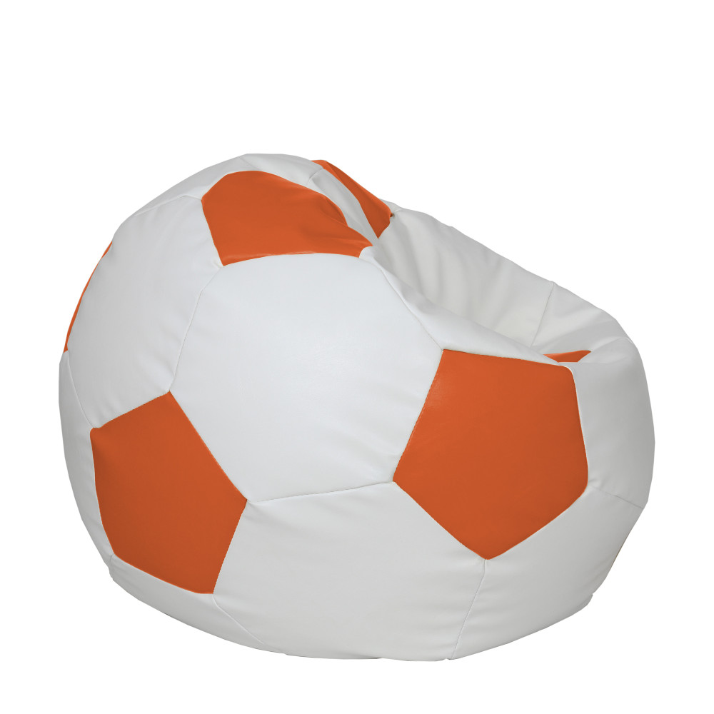 Fotoliu puf Extra Ball - imitatie piele - alb/portocaliu Fotoliu puf Extra Ball - imitatie piele - alb/portocaliu