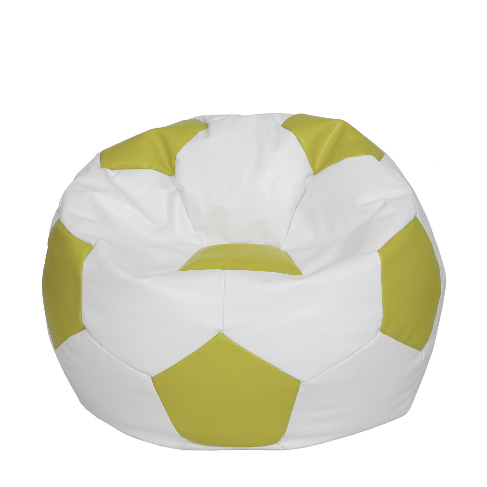 Fotoliu puf Extra Ball - imitatie piele - alb/verde Fotoliu puf Extra Ball - imitatie piele - alb/verde