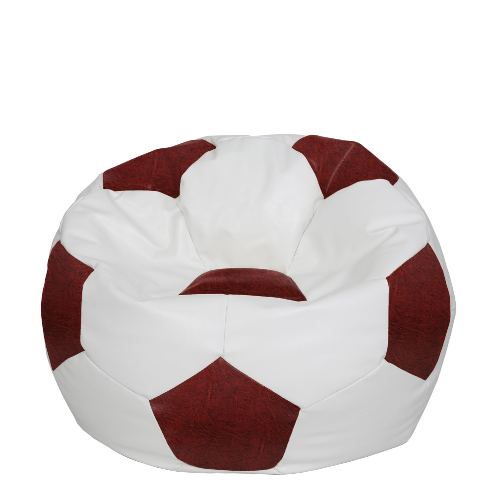 Fotoliu puf Extra Ball - imitatie piele - alb/bordo Fotoliu puf Extra Ball - imitatie piele - alb/bordo