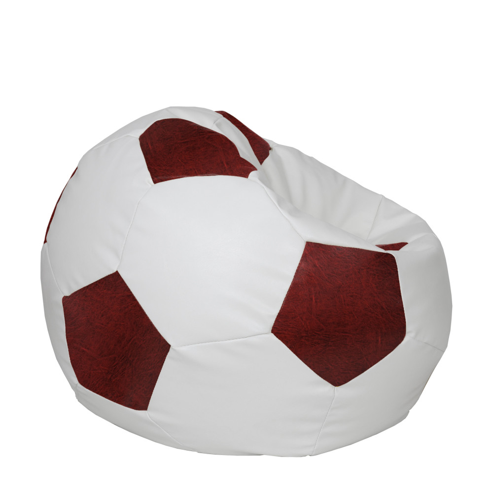 Fotoliu puf Extra Ball - imitatie piele - alb/bordo Fotoliu puf Extra Ball - imitatie piele - alb/bordo