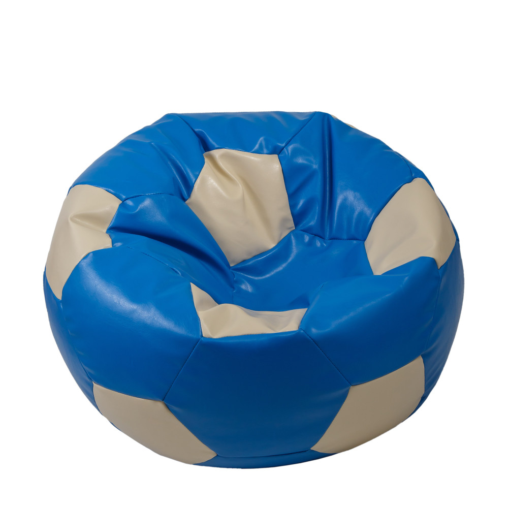 Fotoliu puf Extra Ball - imitatie piele - albastru/crem Fotoliu puf Extra Ball - imitatie piele - albastru/crem