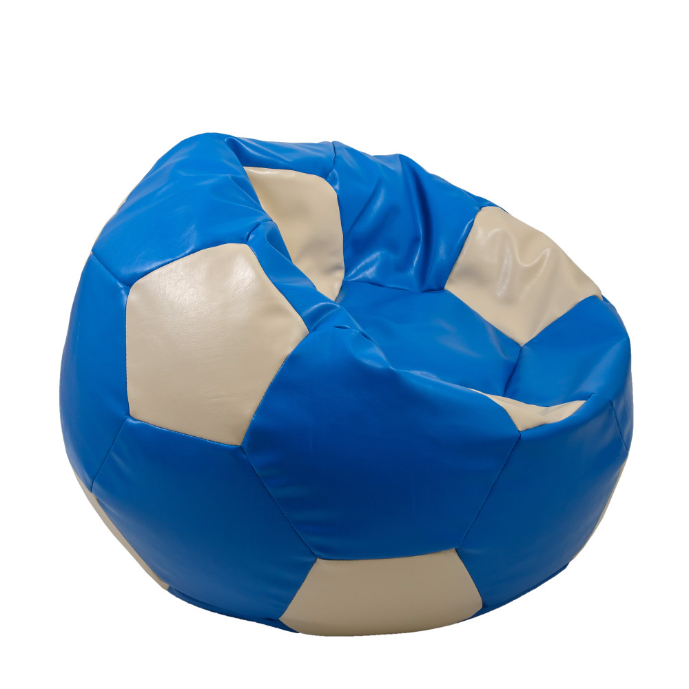 Fotoliu puf Extra Ball - imitatie piele - albastru/crem Fotoliu puf Extra Ball - imitatie piele - albastru/crem