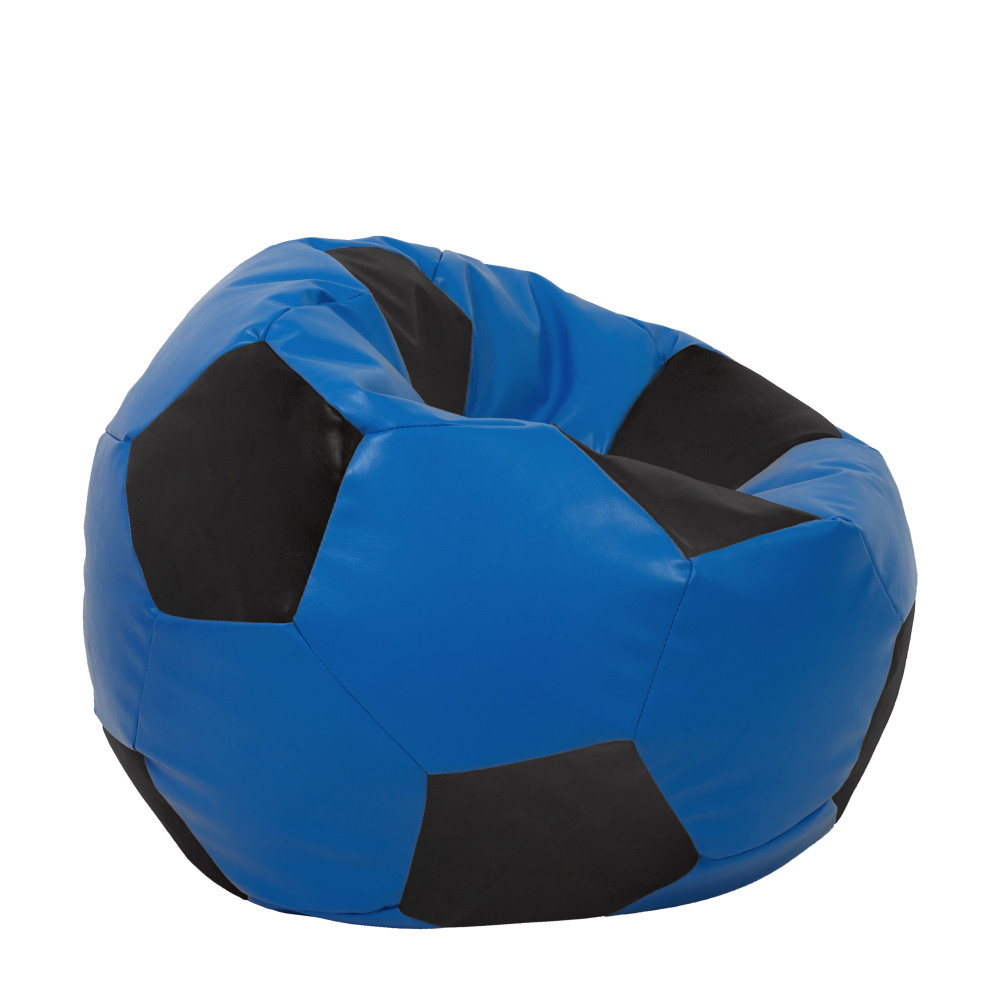 Fotoliu puf Extra Ball - imitatie piele - albastru/negru Fotoliu puf Extra Ball - imitatie piele - albastru/negru