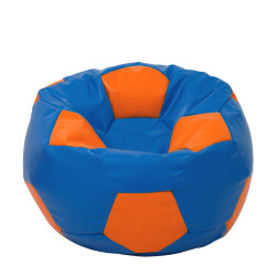 Fotoliu puf Extra Ball - imitatie piele - albastru/portocaliu Fotoliu puf Extra Ball - imitatie piele - albastru/portocaliu