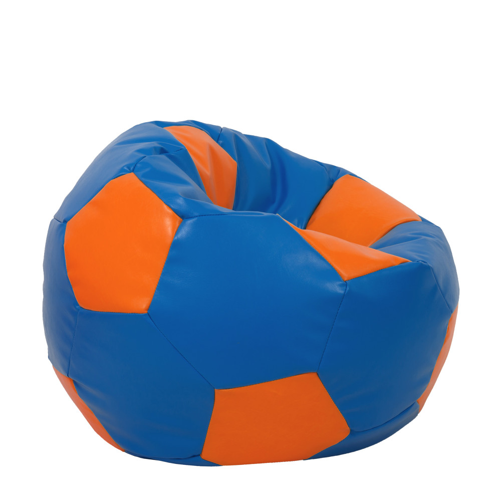 Fotoliu puf Extra Ball - imitatie piele - albastru/portocaliu Fotoliu puf Extra Ball - imitatie piele - albastru/portocaliu
