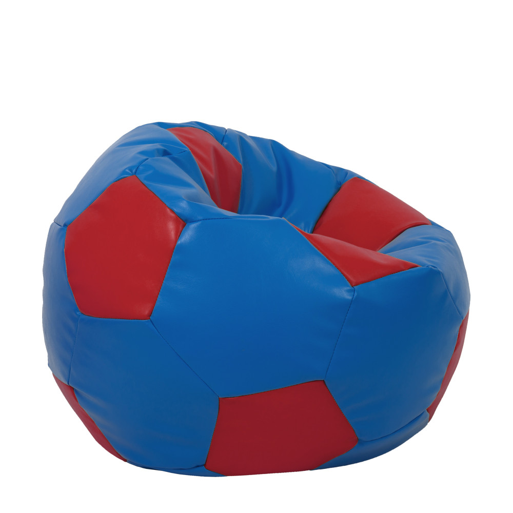 Fotoliu puf Extra Ball - imitatie piele - albastru/rosu Fotoliu puf Extra Ball - imitatie piele - albastru/rosu