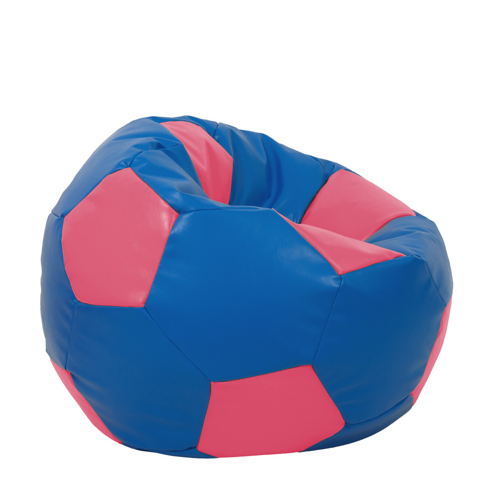 Fotoliu puf Extra Ball - imitatie piele - albastru/roz Fotoliu puf Extra Ball - imitatie piele - albastru/roz