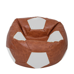 Fotoliu puf Extra Ball - imitatie piele - coniac/alb Fotoliu puf Extra Ball - imitatie piele - coniac/alb