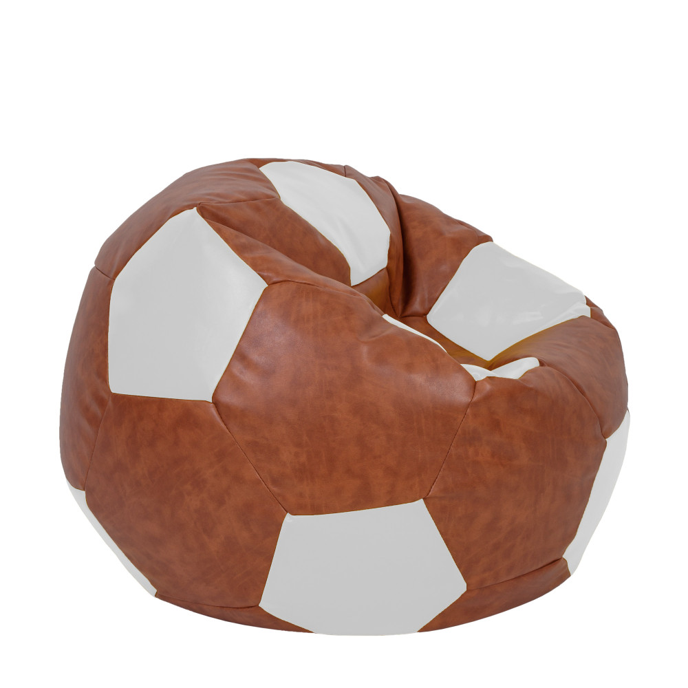 Fotoliu puf Extra Ball - imitatie piele - coniac/alb Fotoliu puf Extra Ball - imitatie piele - coniac/alb