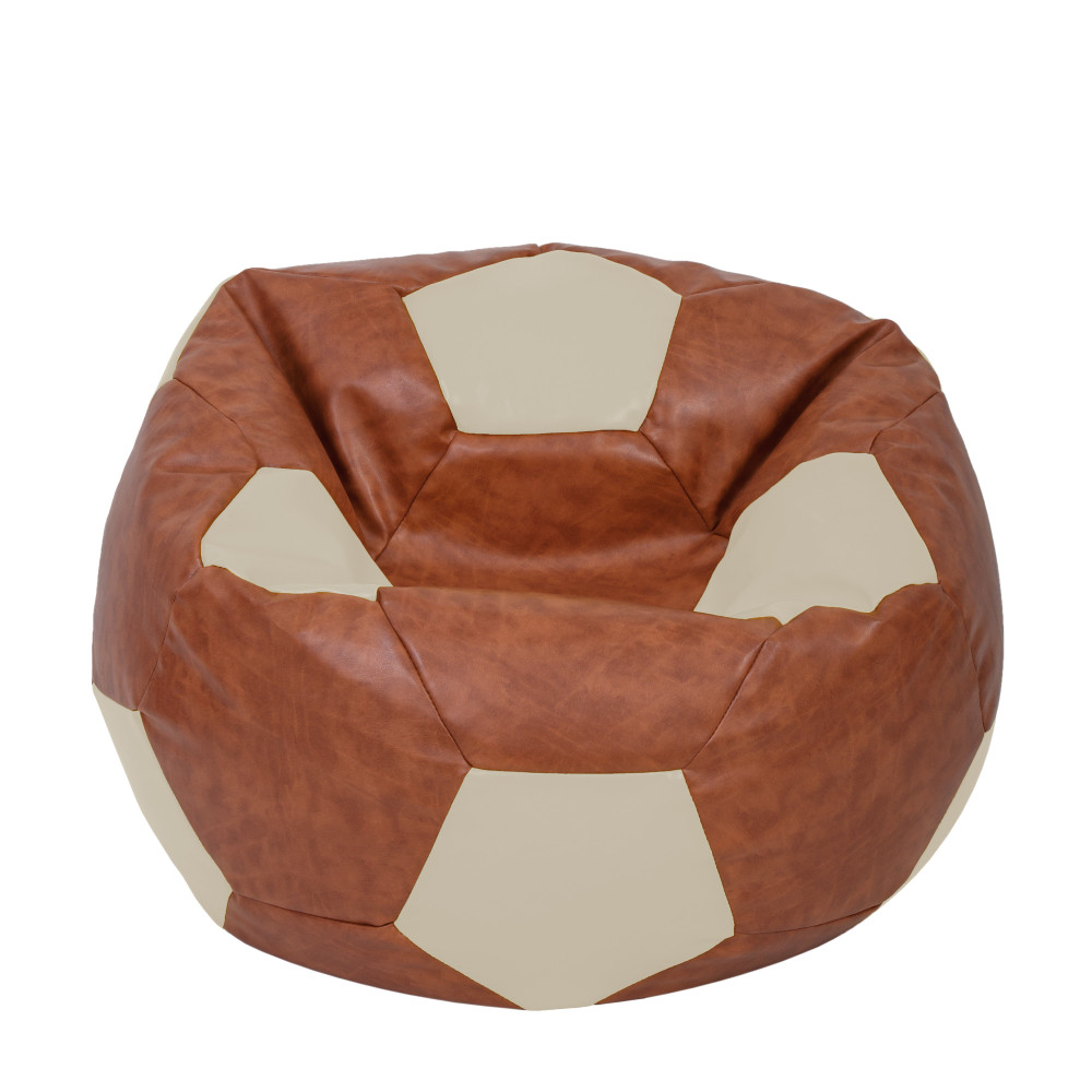 Fotoliu puf Extra Ball - imitatie piele - coniac/crem Fotoliu puf Extra Ball - imitatie piele - coniac/crem
