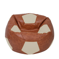 Fotoliu puf Extra Ball - imitatie piele - coniac/crem Fotoliu puf Extra Ball - imitatie piele - coniac/crem