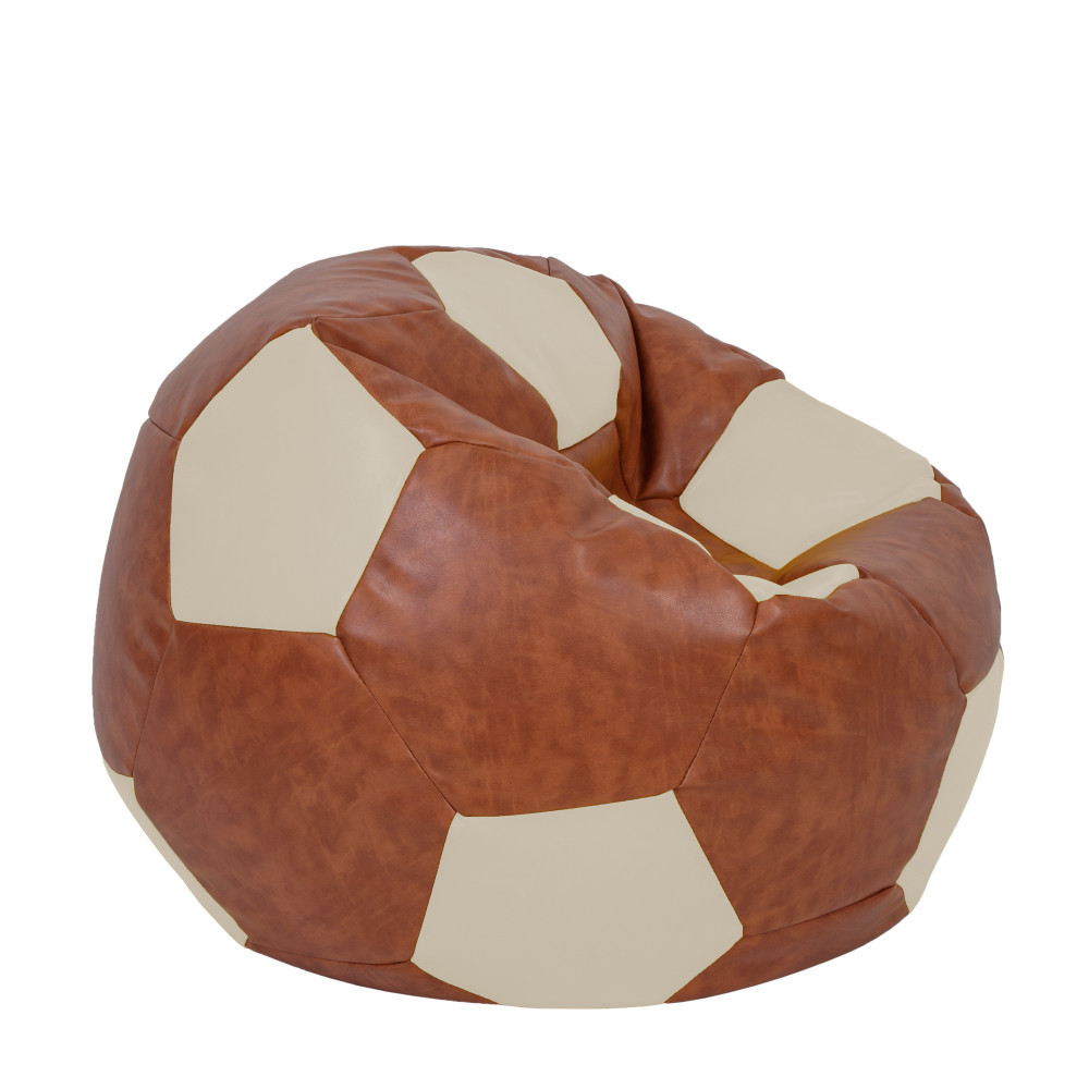 Fotoliu puf Extra Ball - imitatie piele - coniac/crem Fotoliu puf Extra Ball - imitatie piele - coniac/crem