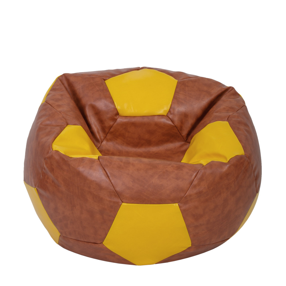 Fotoliu puf Extra Ball - imitatie piele - coniac/galben Fotoliu puf Extra Ball - imitatie piele - coniac/galben