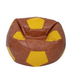 Fotoliu puf Extra Ball - imitatie piele - coniac/galben