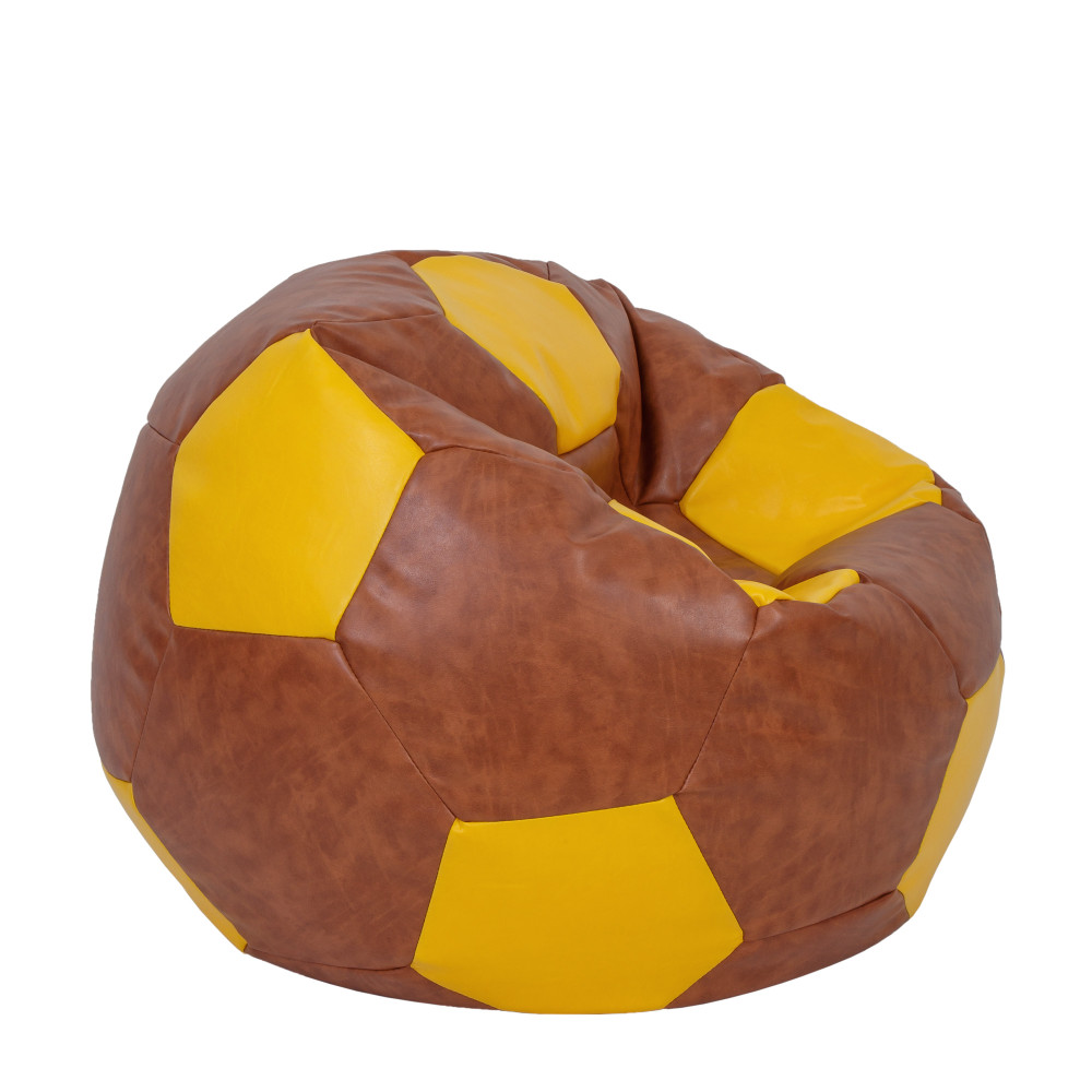 Fotoliu puf Extra Ball - imitatie piele - coniac/galben Fotoliu puf Extra Ball - imitatie piele - coniac/galben