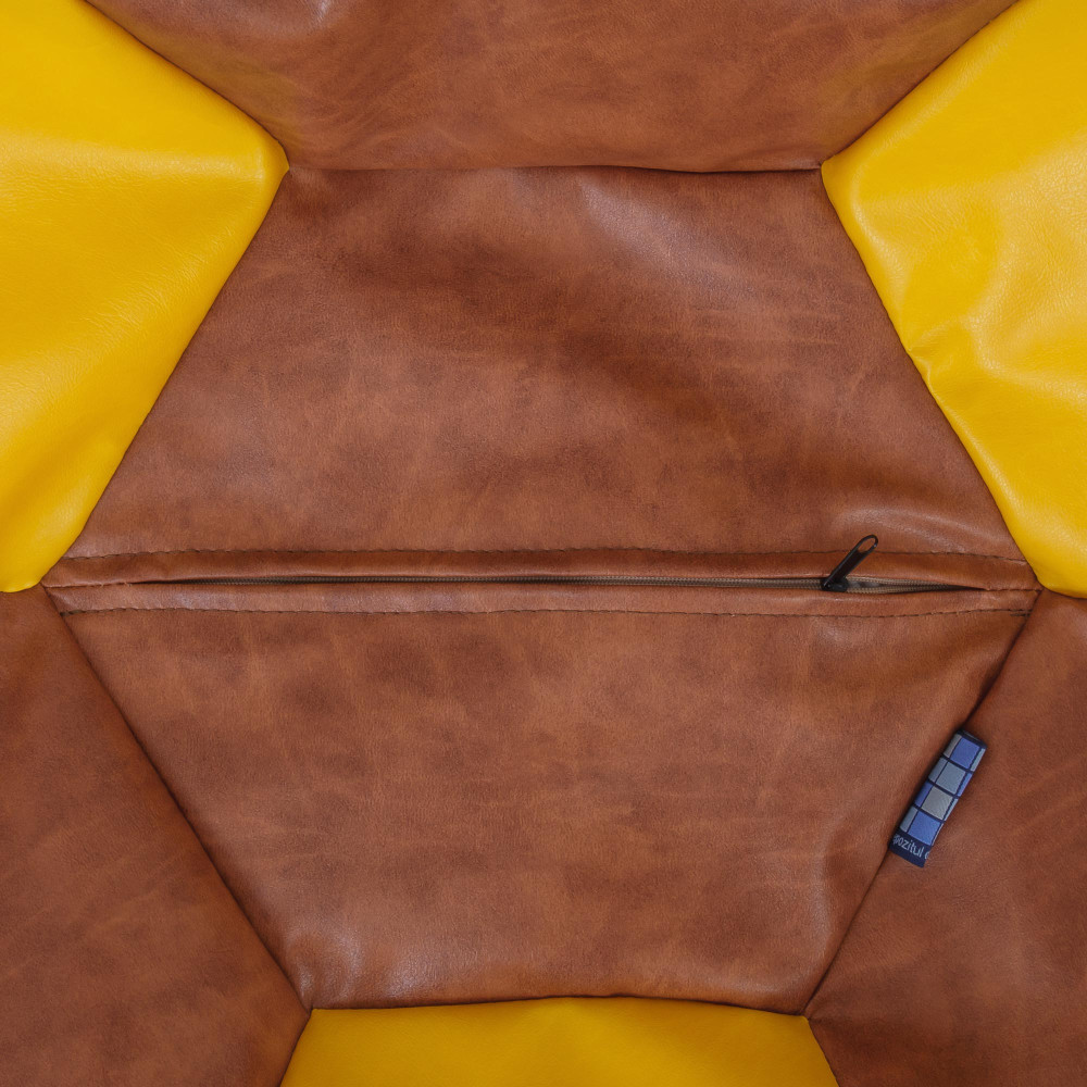 Fotoliu puf Extra Ball - imitatie piele - coniac/galben Fotoliu puf Extra Ball - imitatie piele - coniac/galben