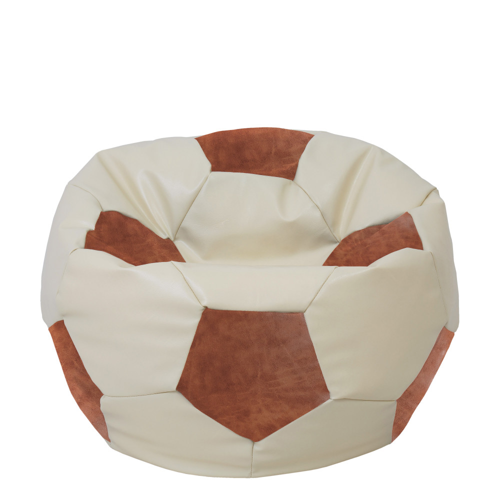 Fotoliu puf Extra Ball - imitatie piele - crem/coniac Fotoliu puf Extra Ball - imitatie piele - crem/coniac