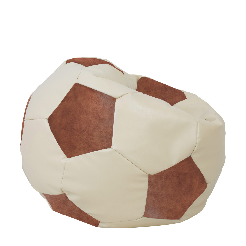 Fotoliu puf Extra Ball - imitatie piele - crem/coniac Fotoliu puf Extra Ball - imitatie piele - crem/coniac