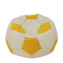 Fotoliu puf Extra Ball - imitatie piele - crem/galben Fotoliu puf Extra Ball - imitatie piele - crem/galben