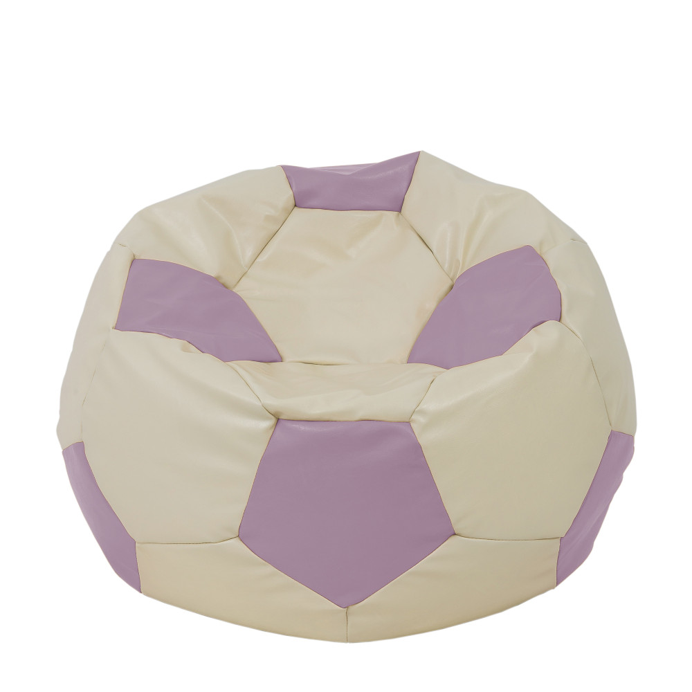 Fotoliu puf Extra Ball - imitatie piele - crem/mov Fotoliu puf Extra Ball - imitatie piele - crem/mov