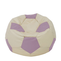 Fotoliu puf Extra Ball - imitatie piele - crem/mov Fotoliu puf Extra Ball - imitatie piele - crem/mov