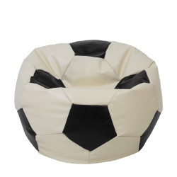 Fotoliu puf Extra Ball - imitatie piele - crem/negru Fotoliu puf Extra Ball - imitatie piele - crem/negru