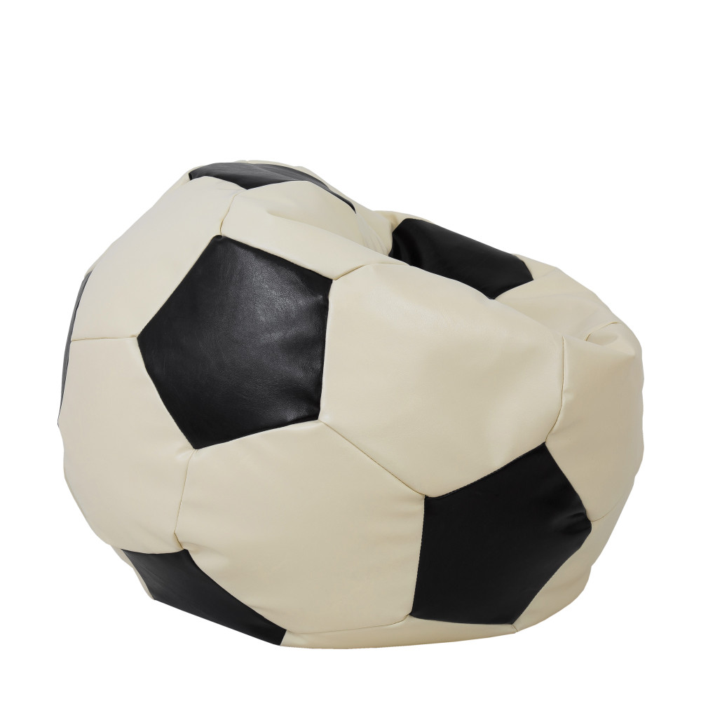 Fotoliu puf Extra Ball - imitatie piele - crem/negru Fotoliu puf Extra Ball - imitatie piele - crem/negru