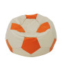 Fotoliu puf Extra Ball - imitatie piele - crem/portocaliu Fotoliu puf Extra Ball - imitatie piele - crem/portocaliu