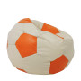 Fotoliu puf Extra Ball - imitatie piele - crem/portocaliu Fotoliu puf Extra Ball - imitatie piele - crem/portocaliu