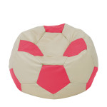Fotoliu puf Extra Ball - imitatie piele - crem/roz