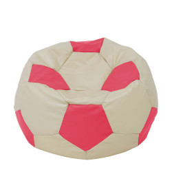 Fotoliu puf Extra Ball - imitatie piele - crem/roz Fotoliu puf Extra Ball - imitatie piele - crem/roz