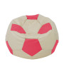 Fotoliu puf Extra Ball - imitatie piele - crem/roz Fotoliu puf Extra Ball - imitatie piele - crem/roz