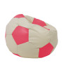 Fotoliu puf Extra Ball - imitatie piele - crem/roz Fotoliu puf Extra Ball - imitatie piele - crem/roz