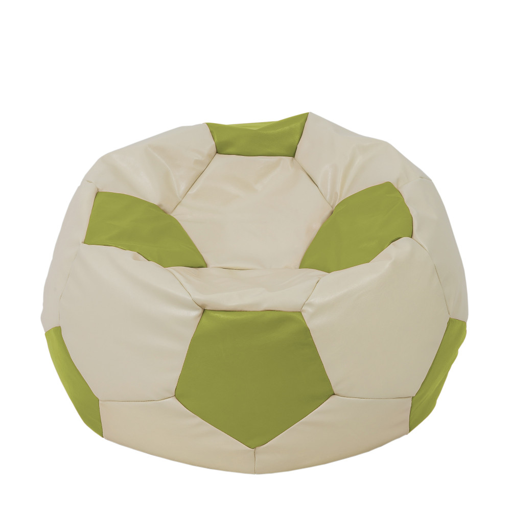 Fotoliu puf Extra Ball - imitatie piele - crem/verde Fotoliu puf Extra Ball - imitatie piele - crem/verde