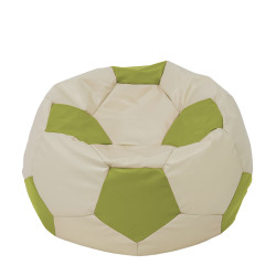 Fotoliu puf Extra Ball - imitatie piele - crem/verde Fotoliu puf Extra Ball - imitatie piele - crem/verde