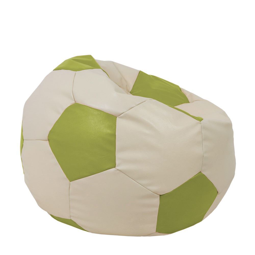 Fotoliu puf Extra Ball - imitatie piele - crem/verde Fotoliu puf Extra Ball - imitatie piele - crem/verde