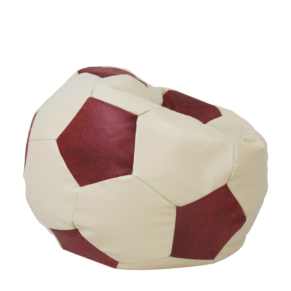 Fotoliu puf Extra Ball - imitatie piele - crem/bordo Fotoliu puf Extra Ball - imitatie piele - crem/bordo