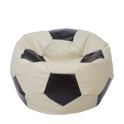 Fotoliu puf Extra Ball - imitatie piele - crem/wenge Fotoliu puf Extra Ball - imitatie piele - crem/wenge