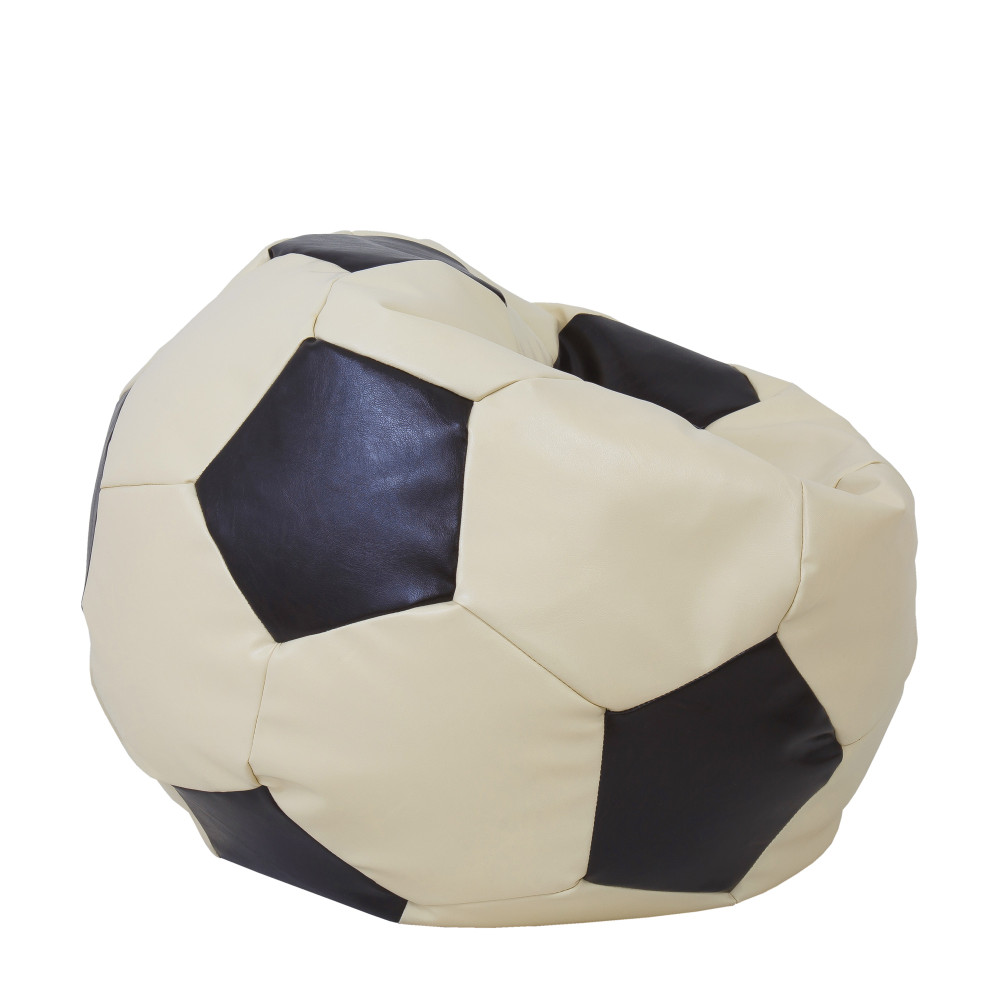 Fotoliu puf Extra Ball - imitatie piele - crem/wenge Fotoliu puf Extra Ball - imitatie piele - crem/wenge