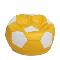 Fotoliu puf Extra Ball - imitatie piele - galben/alb Fotoliu puf Extra Ball - imitatie piele - galben/alb