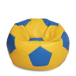 Fotoliu puf Extra Ball - imitatie piele - galben/albastru Fotoliu puf Extra Ball - imitatie piele - galben/albastru