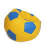 Fotoliu puf Extra Ball - imitatie piele - galben/albastru Fotoliu puf Extra Ball - imitatie piele - galben/albastru